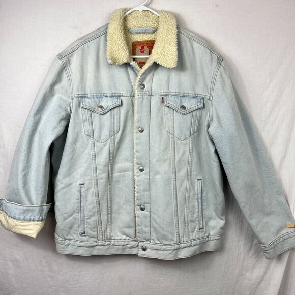 Supreme Levis Bleached Sherpa Trucker Jacket NEW Levis Sherpa